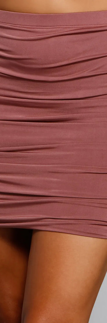 Sleek And Stunning Ruched Mini Skirt
