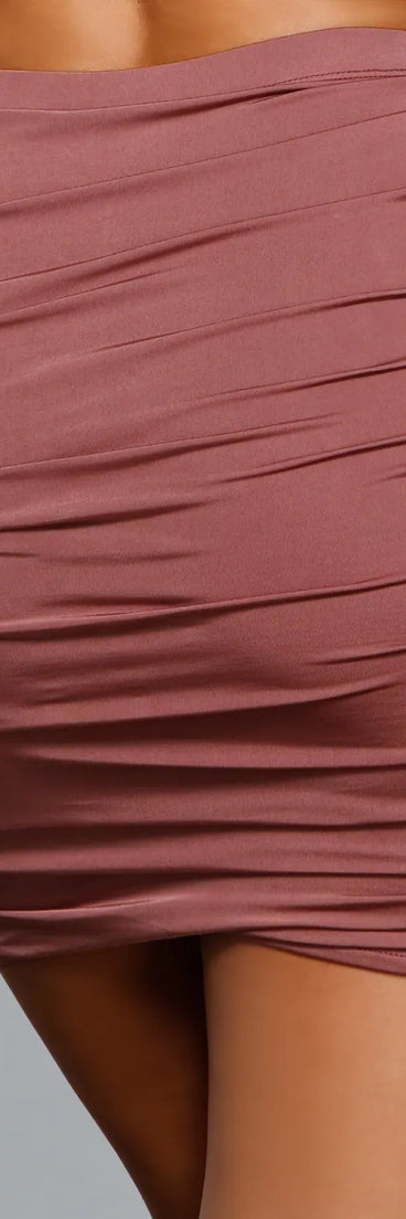 Sleek And Stunning Ruched Mini Skirt