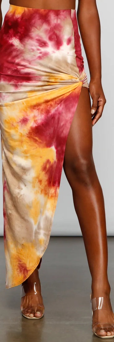 Golden Hour Tie-Dye Maxi Skirt
