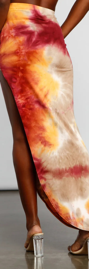 Golden Hour Tie-Dye Maxi Skirt