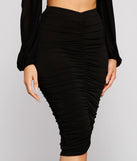 Stylish Moment Ruched Midi Skirt