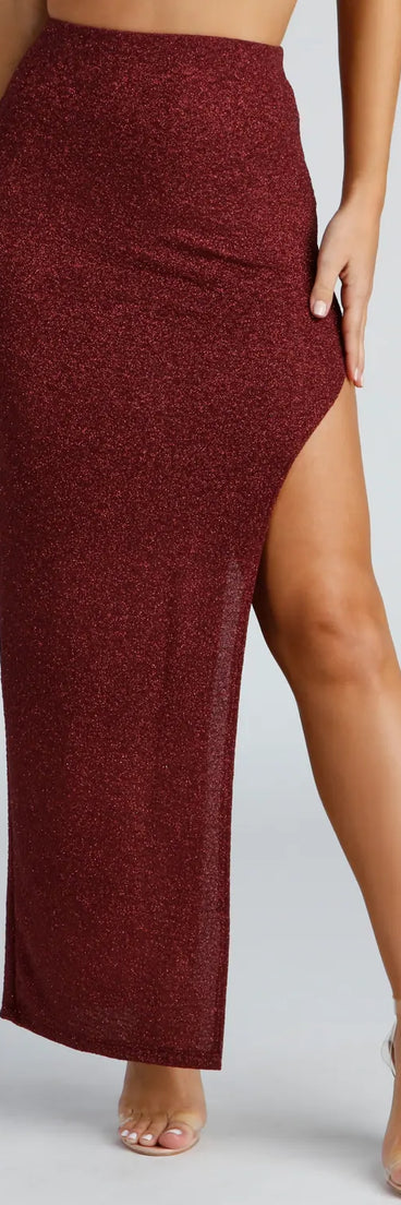 Glow On High Slit Maxi Skirt