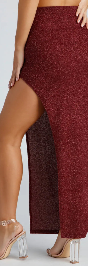 Glow On High Slit Maxi Skirt