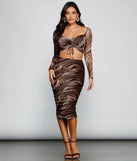 Trendy Marble Mesh Midi Skirt