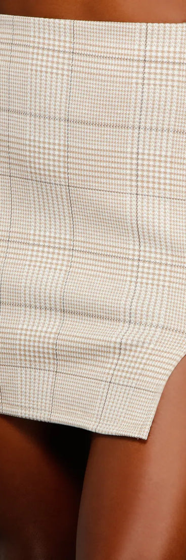 High Waist Plaid Mini Skirt