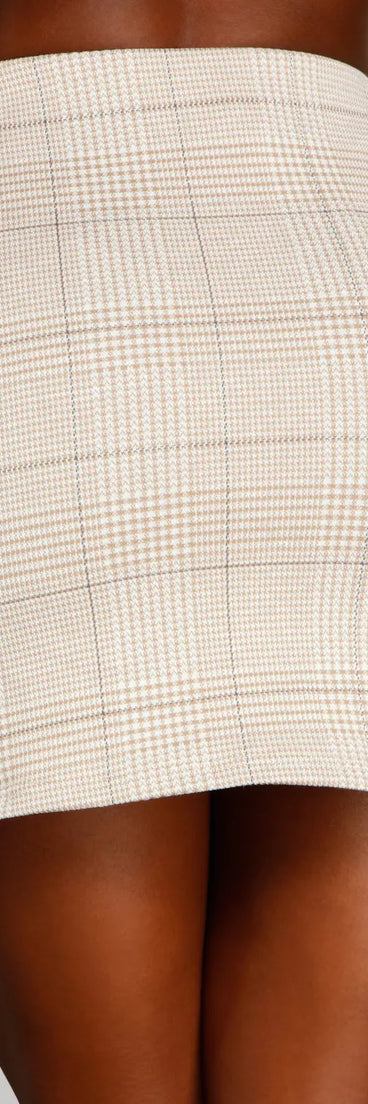 High Waist Plaid Mini Skirt