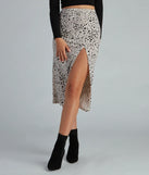 Feline Fierce High-Slit Midi Skirt