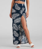 Tropical Palm Leaf Maxi Skirt