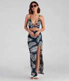 Tropical Palm Leaf Maxi Skirt