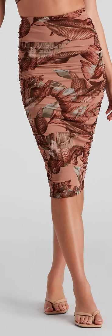 Bring The Heat Printed Midi Skirt
