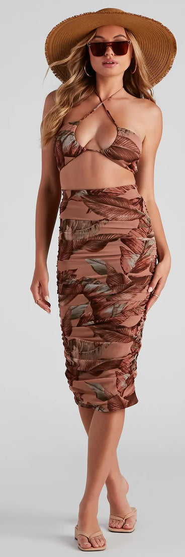 Bring The Heat Printed Midi Skirt