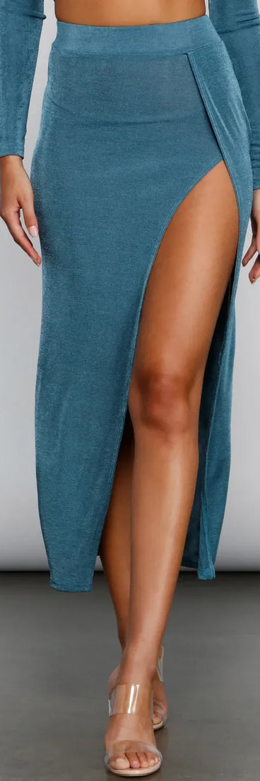 The Next Level High Slit Midi Skirt
