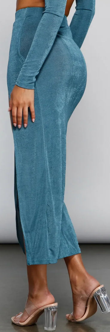 The Next Level High Slit Midi Skirt