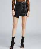 Chic Wraps Envelope Side Tie Mini Skirt