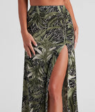 Cali Palms Tropical Slit Maxi Skirt