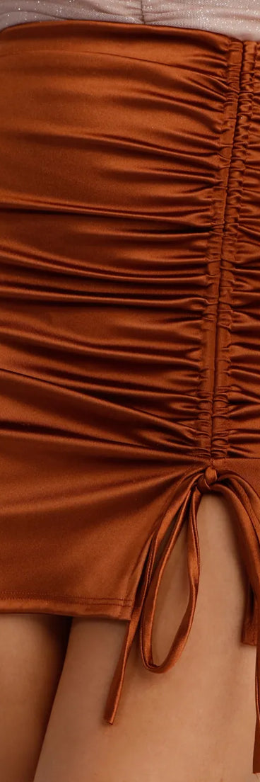 Luxe Illusion Ruched Mini Skirt