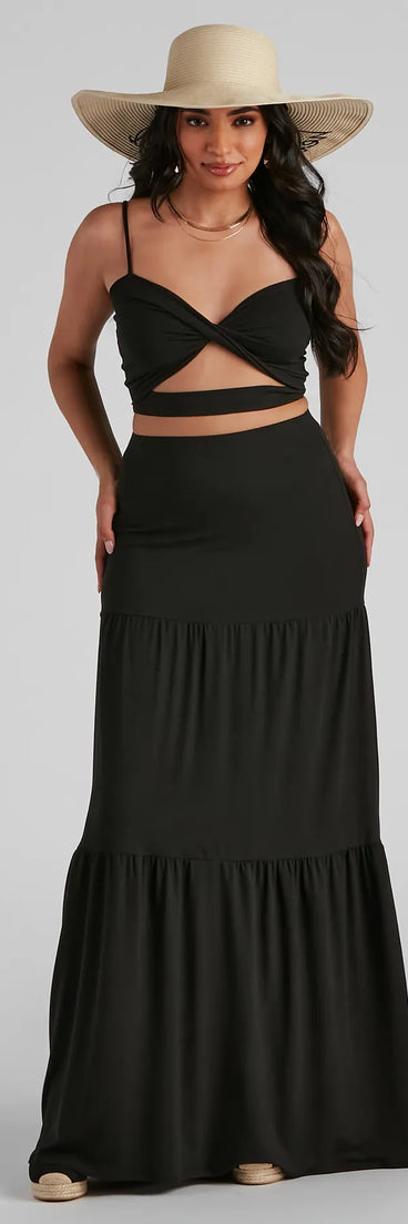 Let's Get Together Tiered Maxi Skirt