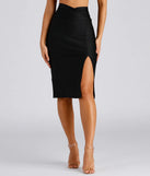 So Sleek High Waist Ruched Midi Skirt