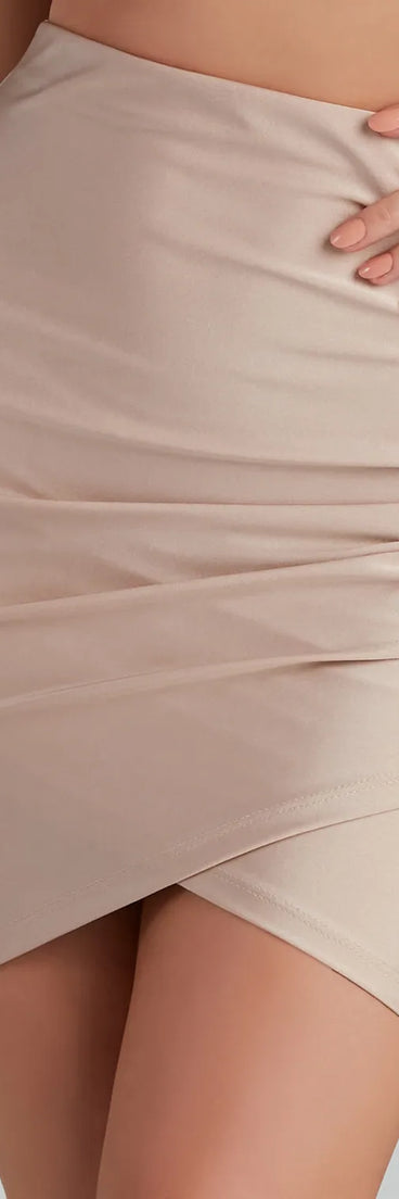 Sleek Stunner Wrap Mini Skirt