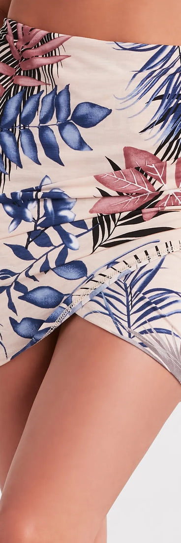 Escape To Paradise Tropical Print Mini Skirt