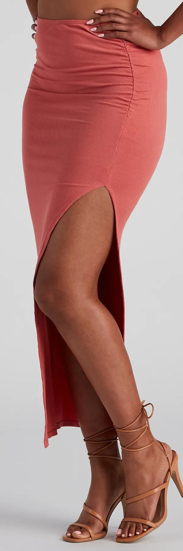 Spring Sunset Slit Maxi Skirt