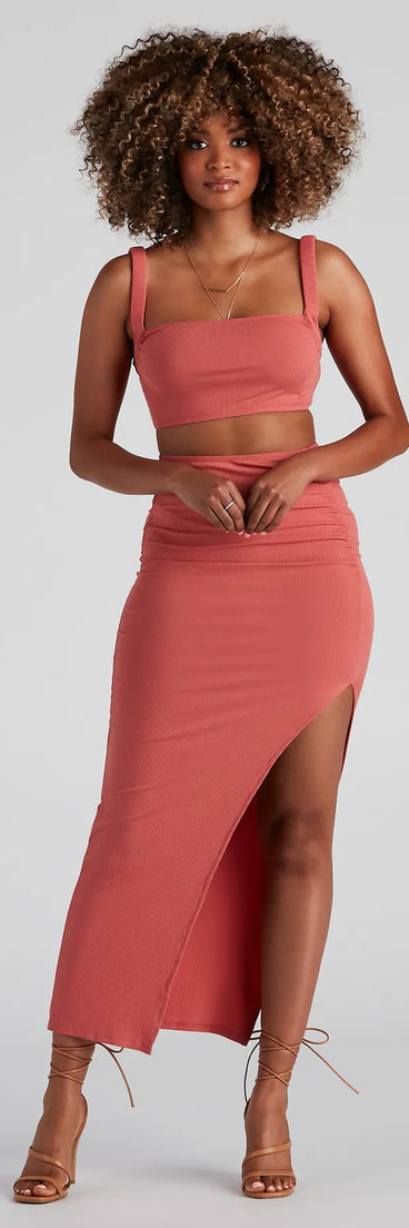 Spring Sunset Slit Maxi Skirt