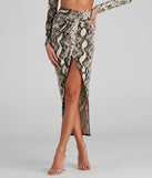 See Ya Later Snake Twist Midi Skirt