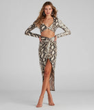 See Ya Later Snake Twist Midi Skirt