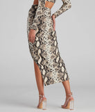 See Ya Later Snake Twist Midi Skirt