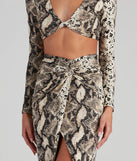 See Ya Later Snake Twist Midi Skirt