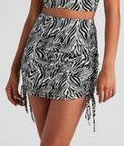 Wild Zebra Side Tie Mini Skirt