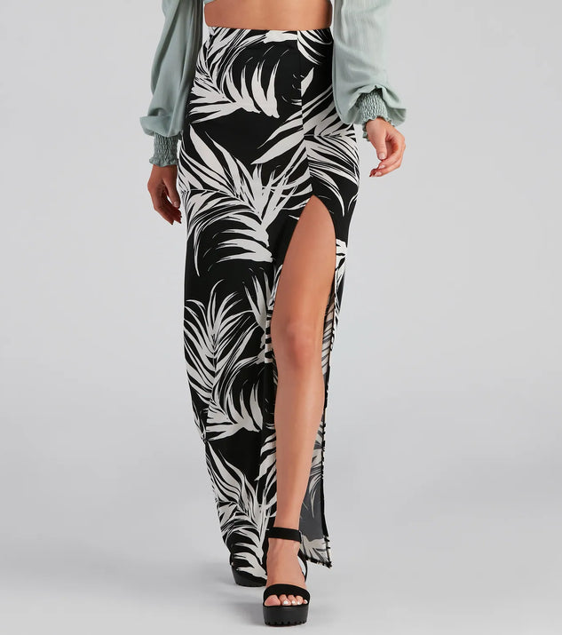 Hit The Tropics High Slit Maxi Skirt