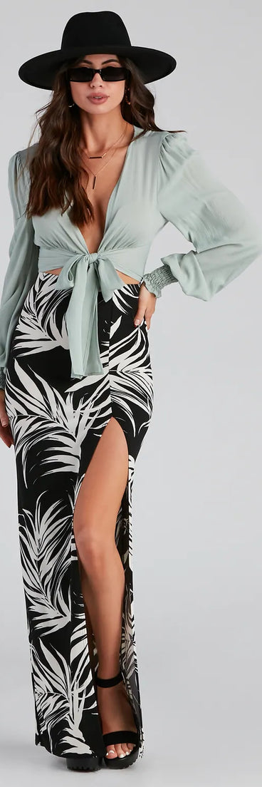 Hit The Tropics High Slit Maxi Skirt