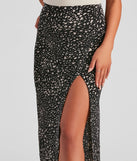 Leopard Instinct Slit Midi Skirt