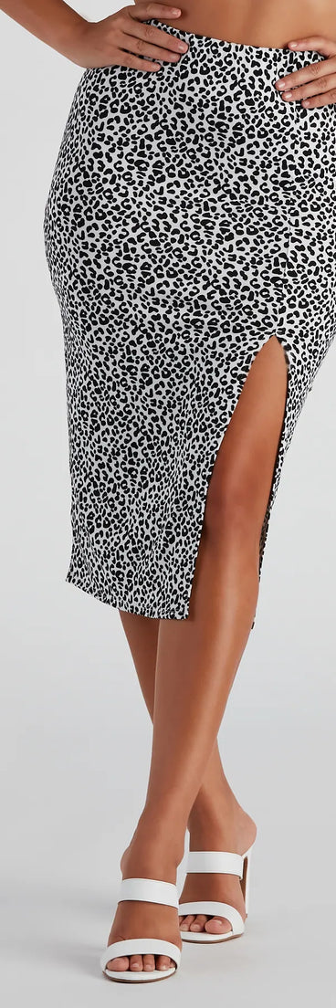 Sassy Mood Leopard Print Midi Skirt