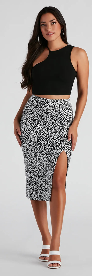 Sassy Mood Leopard Print Midi Skirt