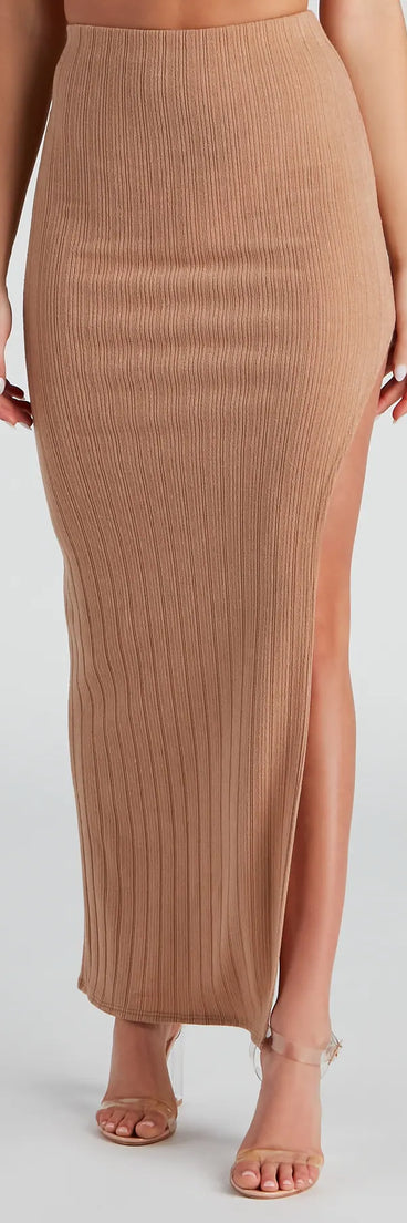 Knit Alone Slit Maxi Skirt