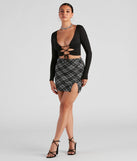 Plaid Me Up Flocked Mini Skirt