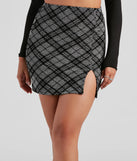 Plaid Me Up Flocked Mini Skirt