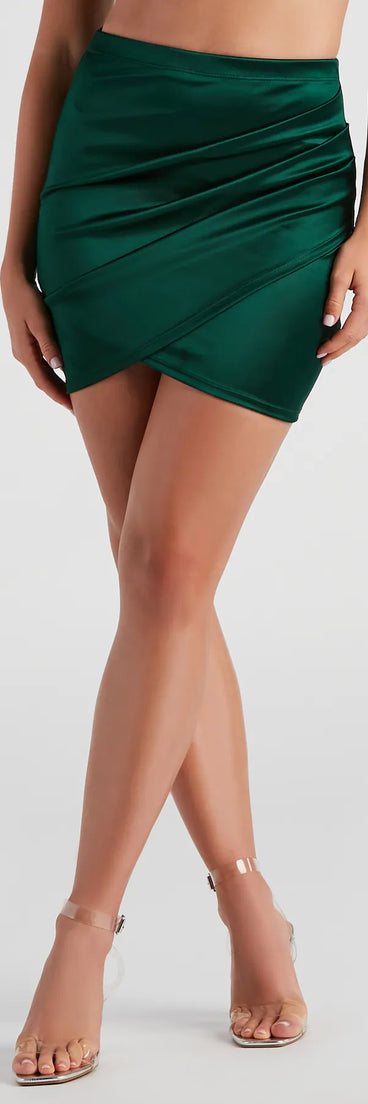 Twice The Fun Satin Mini Skirt