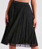 Total Charm Pleated Mesh Midi Skirt