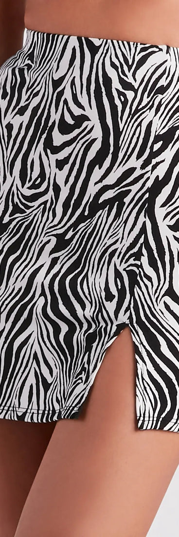 Running Wild Zebra Print Mini Skirt