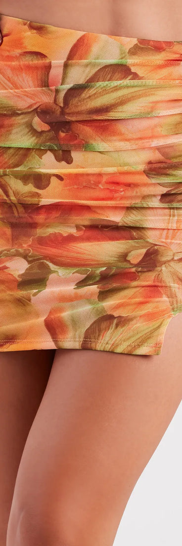 Artsy Blooms Floral Mini Skirt