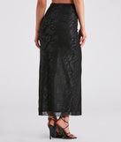 Glamorous Allure Ruched Lace Maxi Skirt