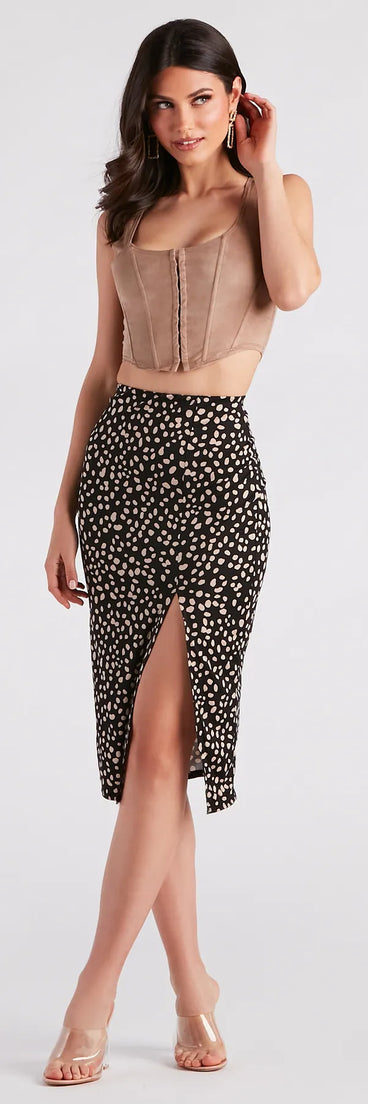Fiercely Chic Leopard Midi Skirt