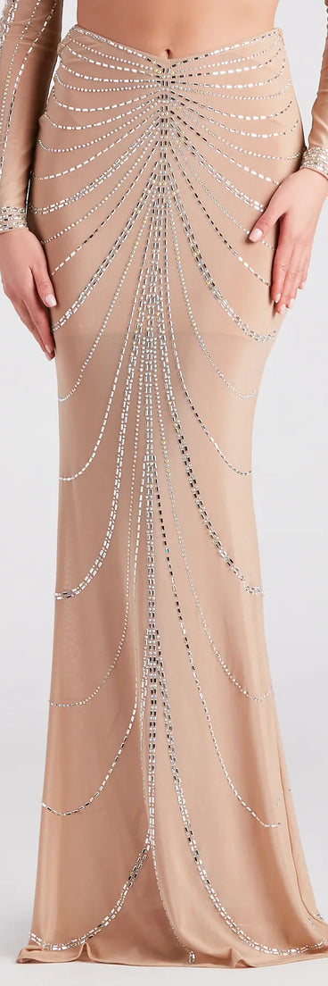 Wrapped In Rhinestone Maxi Skirt