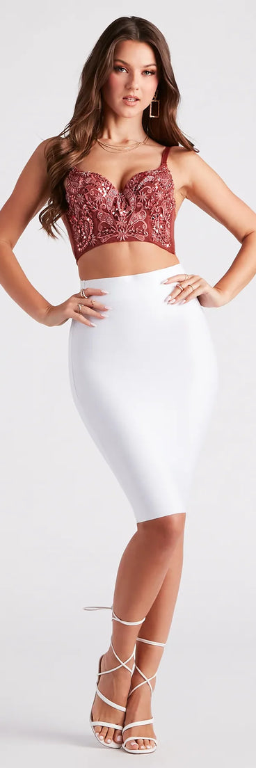 Pencil Me In Bandage Midi Skirt