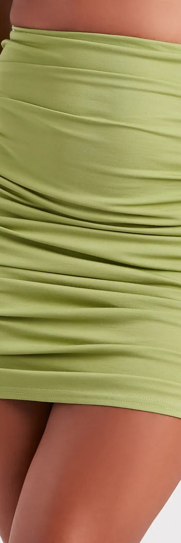Curve Alert Ruched Mini Skirt