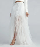 Korrie Formal High-Rise Tulle Slit Maxi Skirt