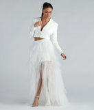 Korrie Formal High-Rise Tulle Slit Maxi Skirt